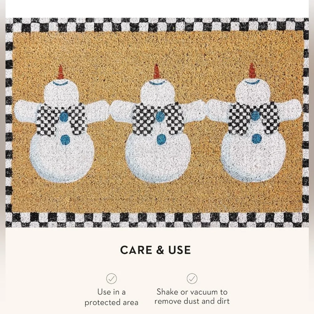 MACKENZIE-CHILDS Entrance / Welcome Mat with Dancing Snowman NEW